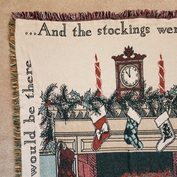 Christmas Holiday Tapestry Throw Blanket - Picture 3 of 12